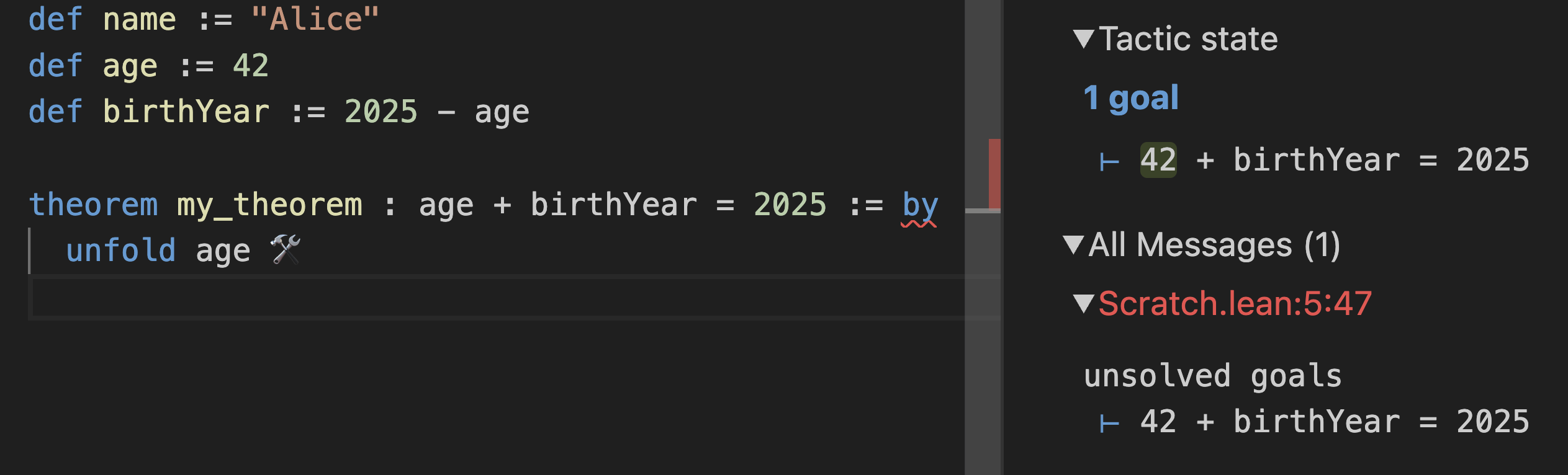 Goal: 42 + birthYear = 2025